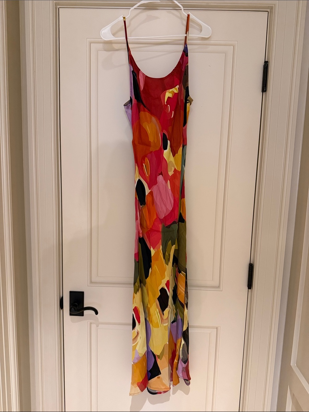 Vibrant Abstract Slip Maxi Dress in Multi-Color